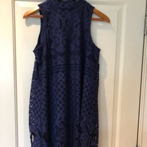 Navy Eyelet Dress
